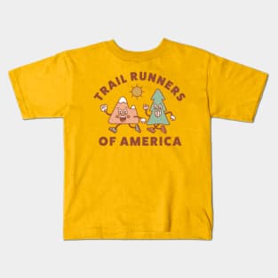 Trail Runners of America Retro Style Vintage Running Graphic Kids T-Shirt